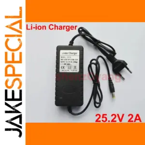 Black Lithium-Ion Battery Power Adapter 6S, 25.2V 2A