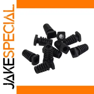 10-Pack 4.1mm Black PVC Cable Gland Connectors