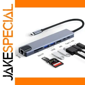 Aluminum USB-C Hub with 8 Ports