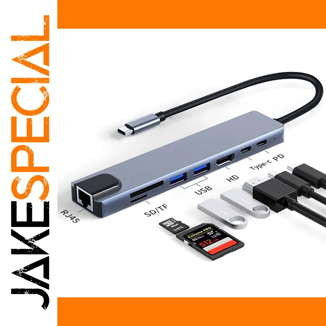 Aluminum USB-C Hub with 8 Ports 1 Aluminum USB-C Hub with 8 Ports