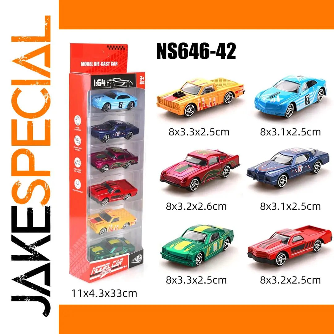 Set of Six 1/64 Die-Cast Race Cars 1 Set of Six 1/64 Die-Cast Race Cars