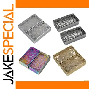 Brass Guitar Pickup Cover with Floral Engraving