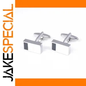 Contrast-Colored Rectangular Cufflinks for Men and Women
