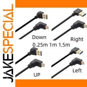 Angled USB 3.1 Type-C to USB 3.0 Type-A Cable
