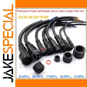 Weatherproof LED Connector Cable Set with 2-8 Pins