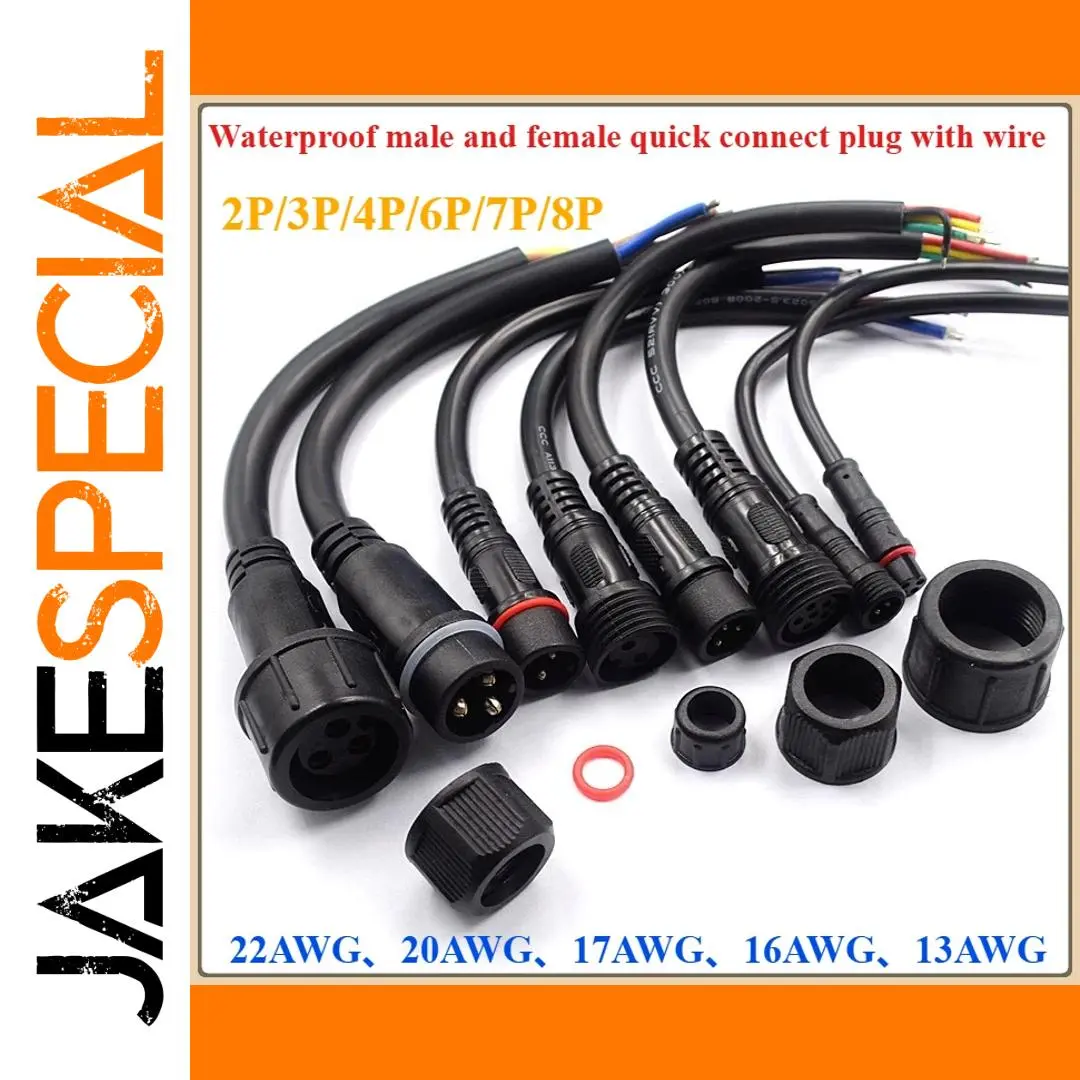 Weatherproof LED Connector Cable Set with 2-8 Pins 1 Weatherproof LED Connector Cable Set with 2-8 Pins