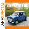 Vintage Fiat Mini Diecast Model 11cm Blue & Red