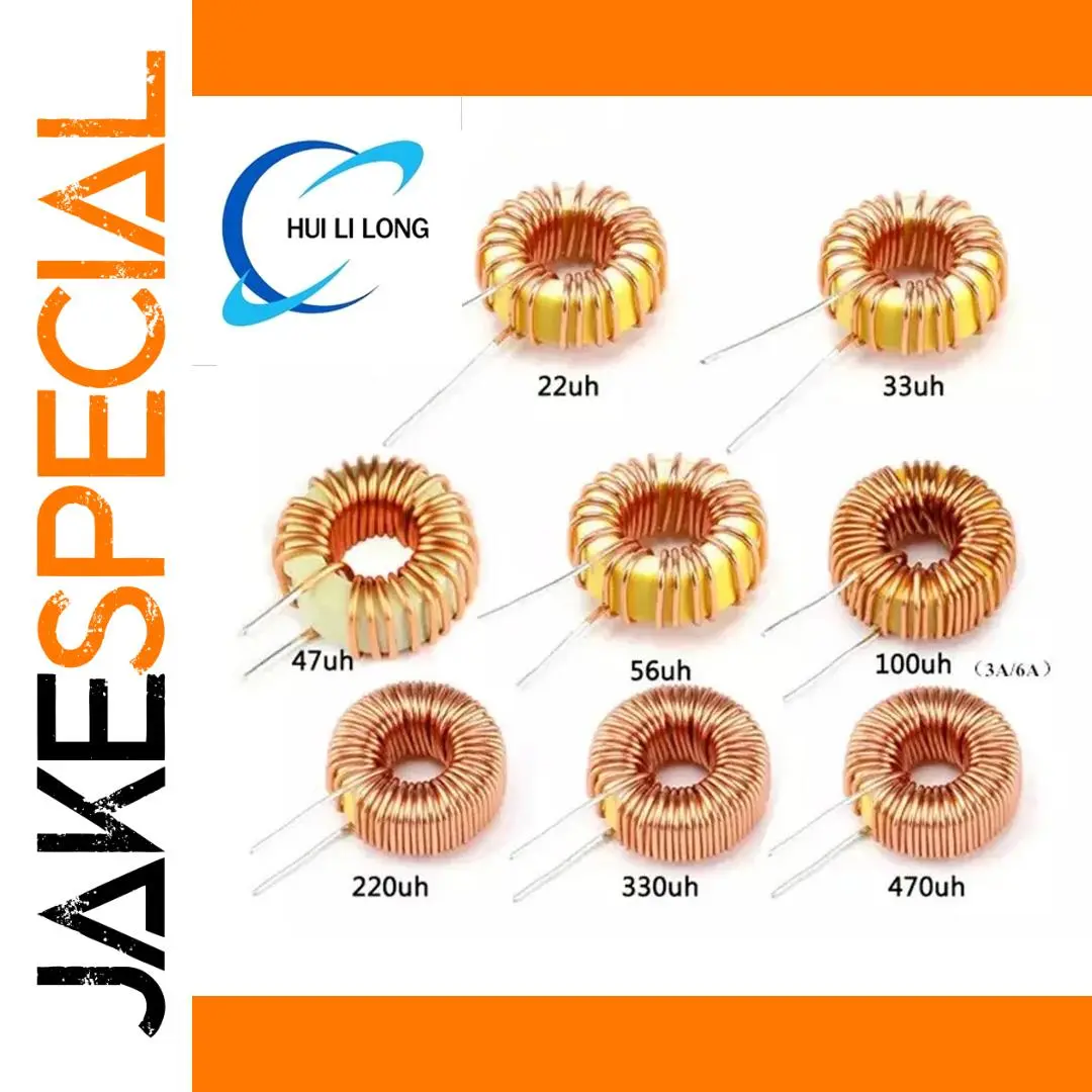Set of Five Toroid Core Inductors 3A/6A, 22-470µH 1 Set of Five Toroid Core Inductors 3A/6A, 22-470µH