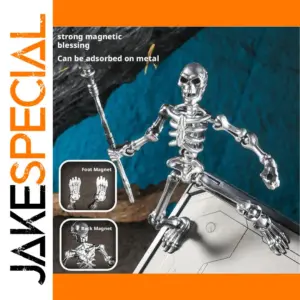 13 cm Vibrant Metal Skeleton Figurine with Magnetic Assembly