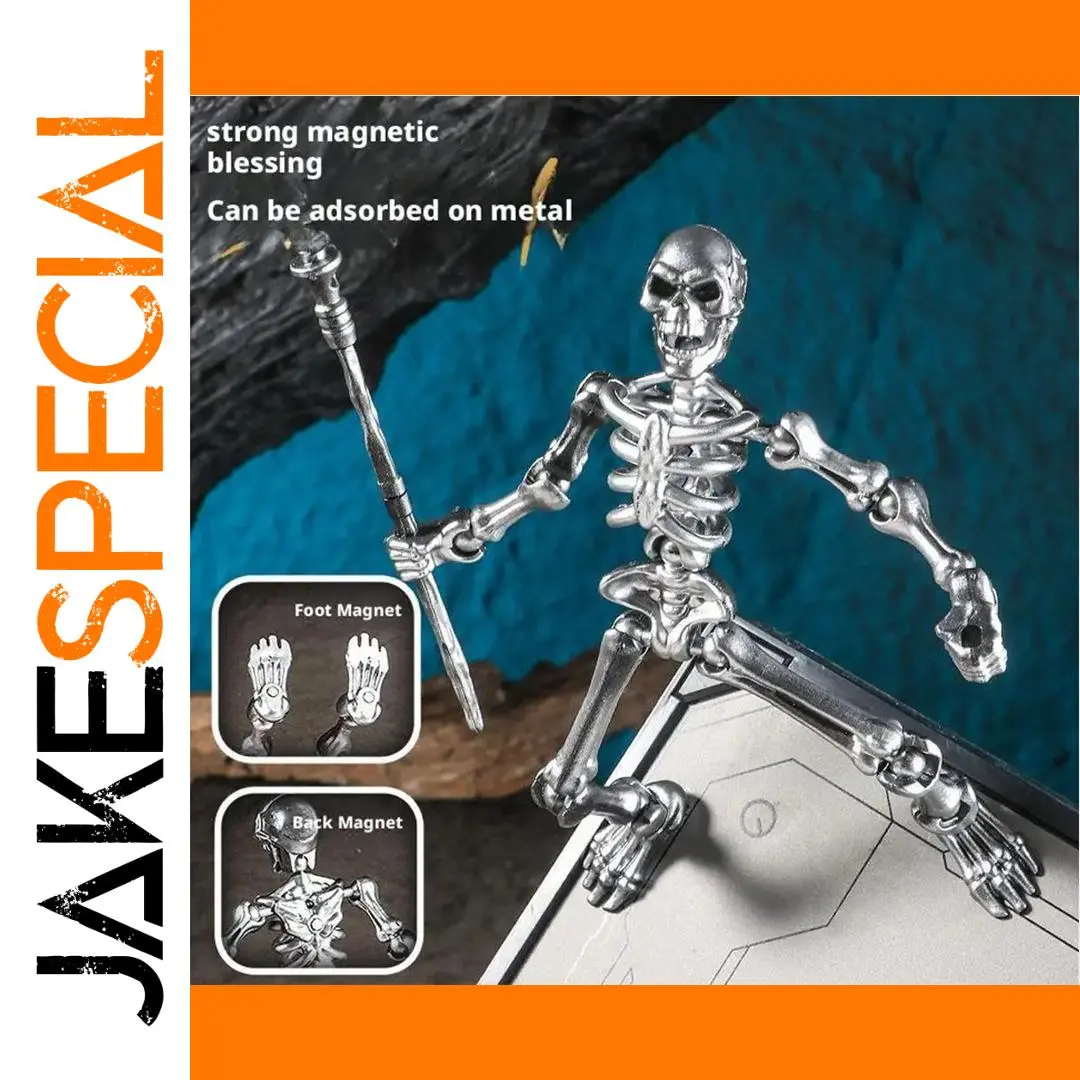 13 cm Vibrant Metal Skeleton Figurine with Magnetic Assembly 1 13 cm Vibrant Metal Skeleton Figurine with Magnetic Assembly