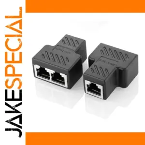 Black RJ45 Network Splitter Adapters Set