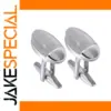 Silver Oval Minimalist Cufflinks