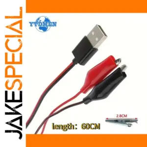 Alligator Test Clip USB Cable 60cm