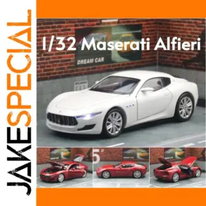 White Maserati Alfieri Diecast Model 1/32 Scale