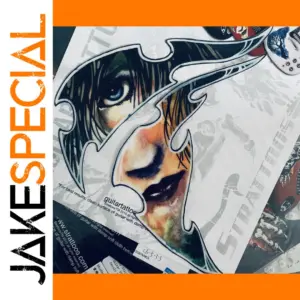 Vibrant Watercolor Woman Guitar Sticker