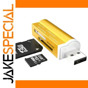 Gold Mini USB 2.0 Card Reader with 4 Slots