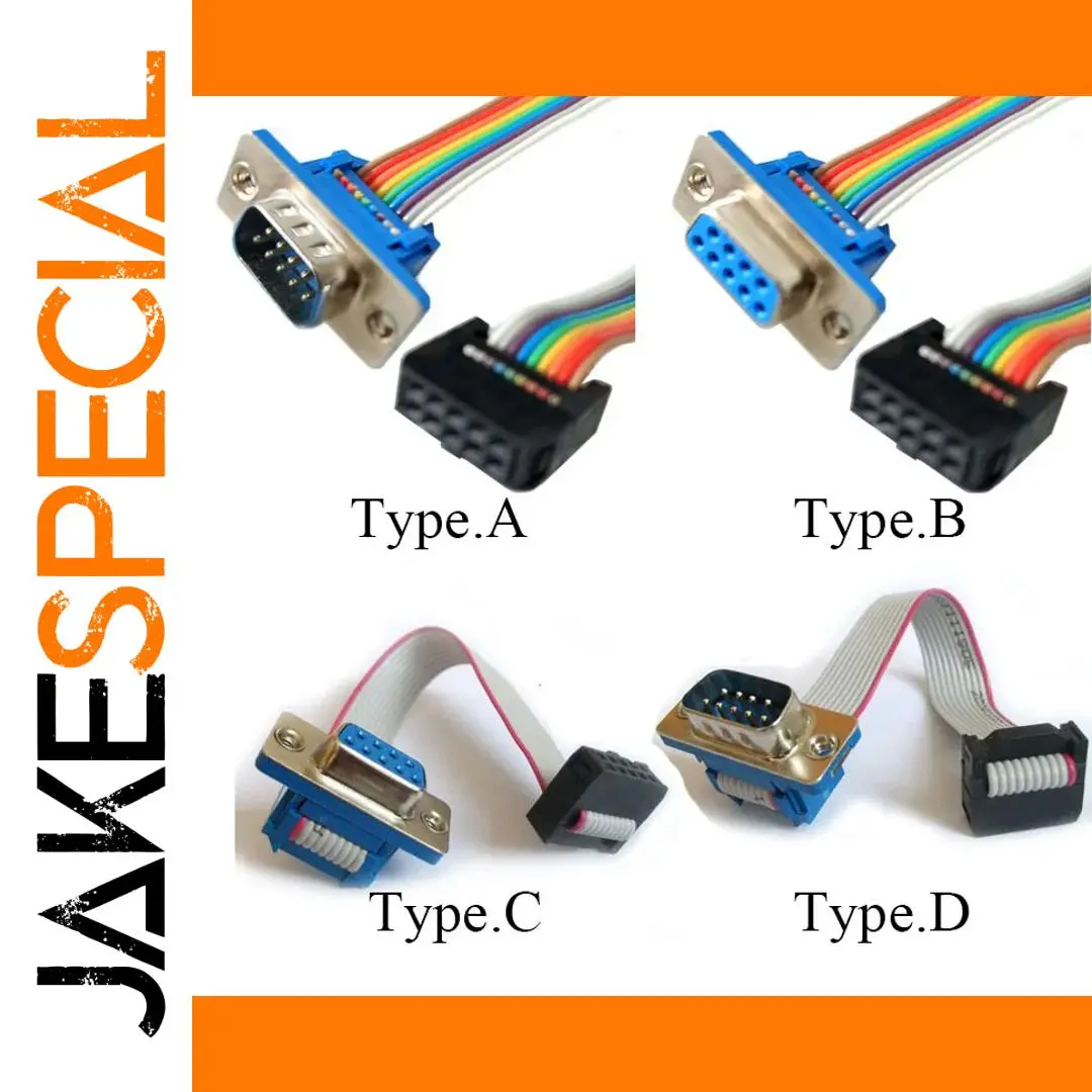 Colorful RS232 Extension Cable 30cm with DB9 & FC-10P 1 Colorful RS232 Extension Cable 30cm with DB9 & FC-10P