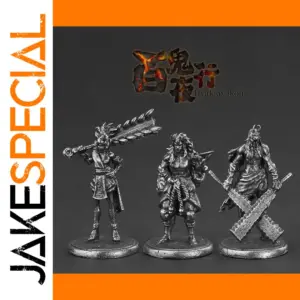 Vintage Copper Warrior Samurai Figurine in Three Colors