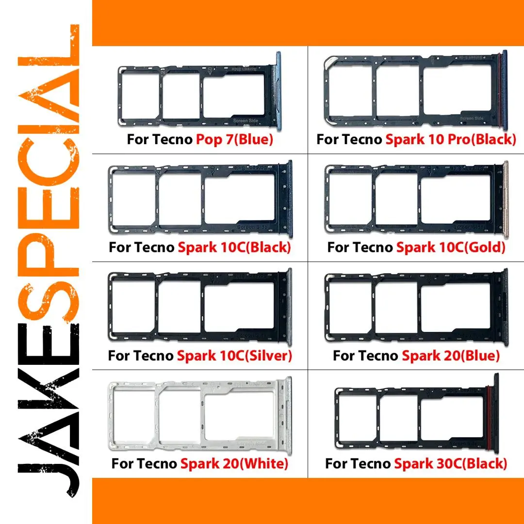 Tecno Smartphone Dual SIM & SD Card Tray Set (10pcs) 1 Tecno Smartphone Dual SIM & SD Card Tray Set (10pcs)