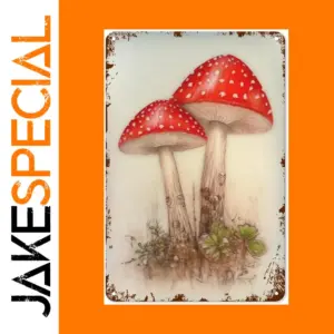 Vintage Mushroom Metal Tin Sign 12x8 or 12x16 or 5.6x8