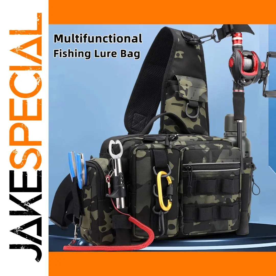 Camouflage Outdoor Tackle Bag with Multiple Compartments 1 Camouflage Outdoor Tackle Bag with Multiple Compartments