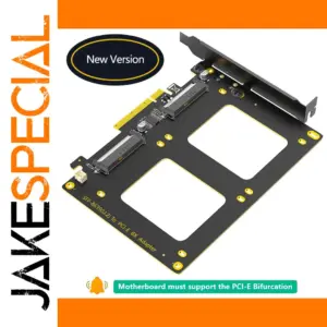 Dual U.2 PCIe 4.0 x8 SSD Adapter Card