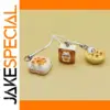 Cute Cat Bread Egg Tart Phone Charms Set