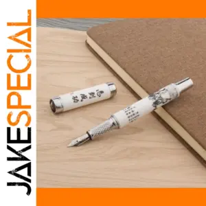 Elegant White and Black Calligraphy Fountain Pen