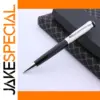 Elegant Black Lacquered Silver Mesh Ballpoint Pen