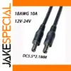 Black 18 AWG DC Power Extension Cable 0.3m-5m
