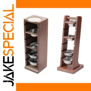Black Walnut Coffee Storage Rack with Stainless Slots