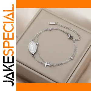 Elegant Stainless Steel Virgin Mary Bracelet