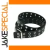 Unisex Punk Leather Belt with Silver Grommets