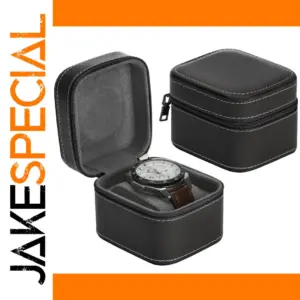 Black Leather Watch Travel Case for Watches