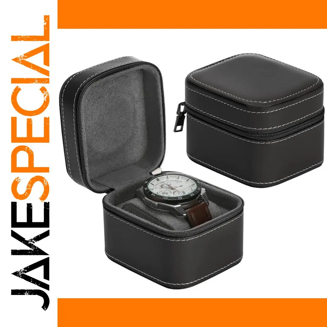 Black Leather Watch Travel Case for Watches 1 Black Leather Watch Travel Case for Watches