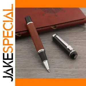 Wooden Rollerball Pen with Silver Accents