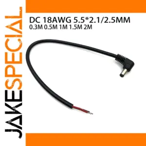 High-Power Right-Angled DC Power Cable Adapter