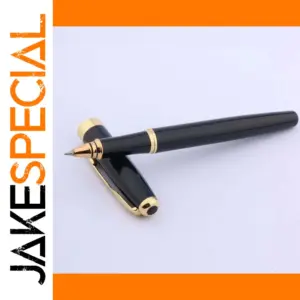 Luxury Black Rollerball Pen with Gold Trim