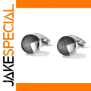 Black and White Geometric Cufflinks for Men and Women