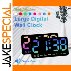 Modern Digital Wall Clock with Vibrant Display