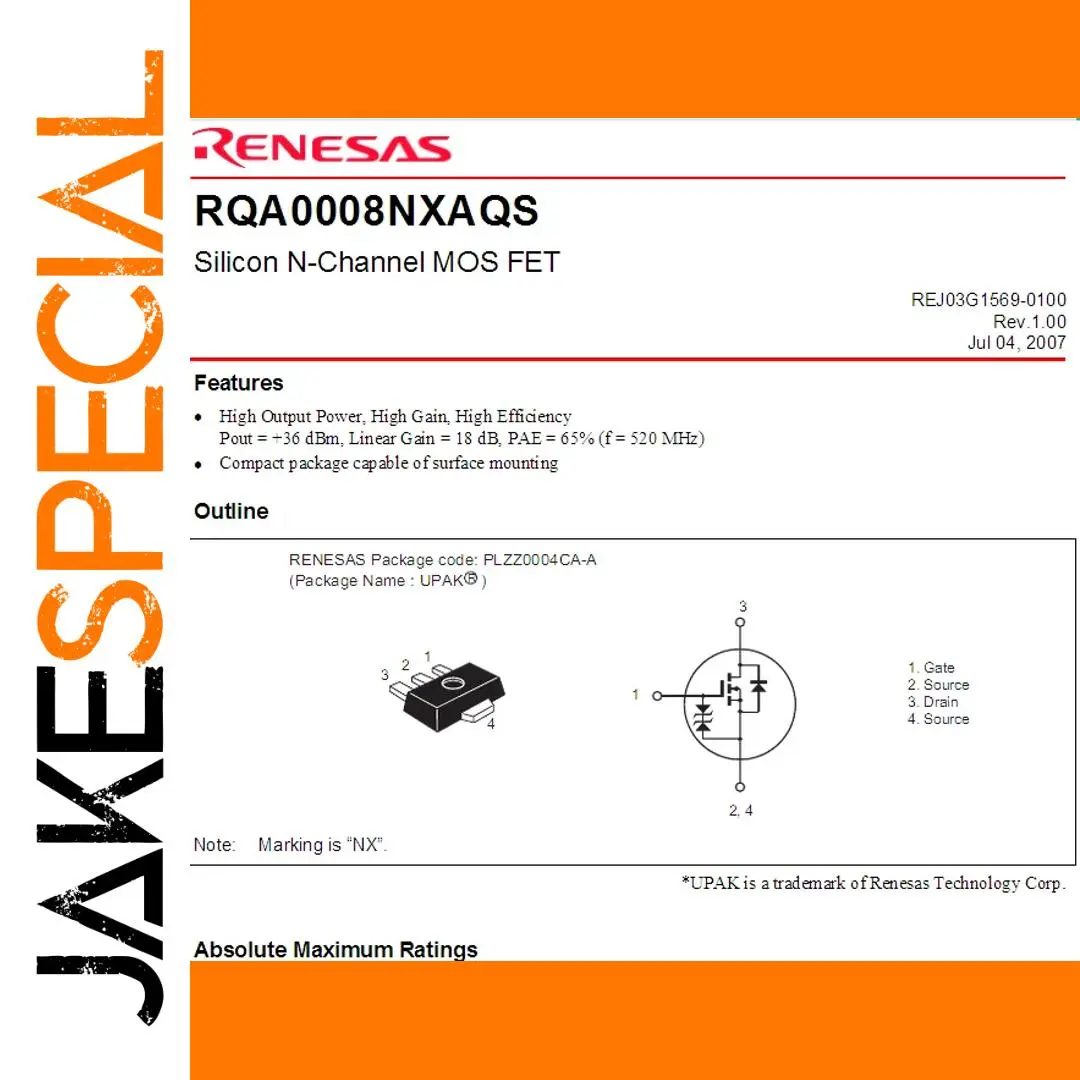 Set of 5 RQA0008NXTL-E Power Amplifier Chips 1 Set of 5 RQA0008NXTL-E Power Amplifier Chips