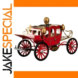 Vintage Red Metal Carriage Ornament