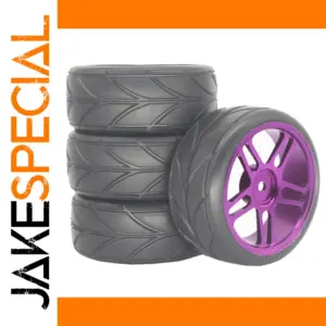 1/10 RC Rally Tires Set with Purple Rims