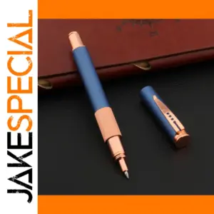 Luxury Blue Rose Gold Rollerball Pen with 0.5mm Tip