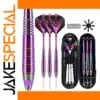 Vibrant Purple & Black Dart Set with Steel Tips