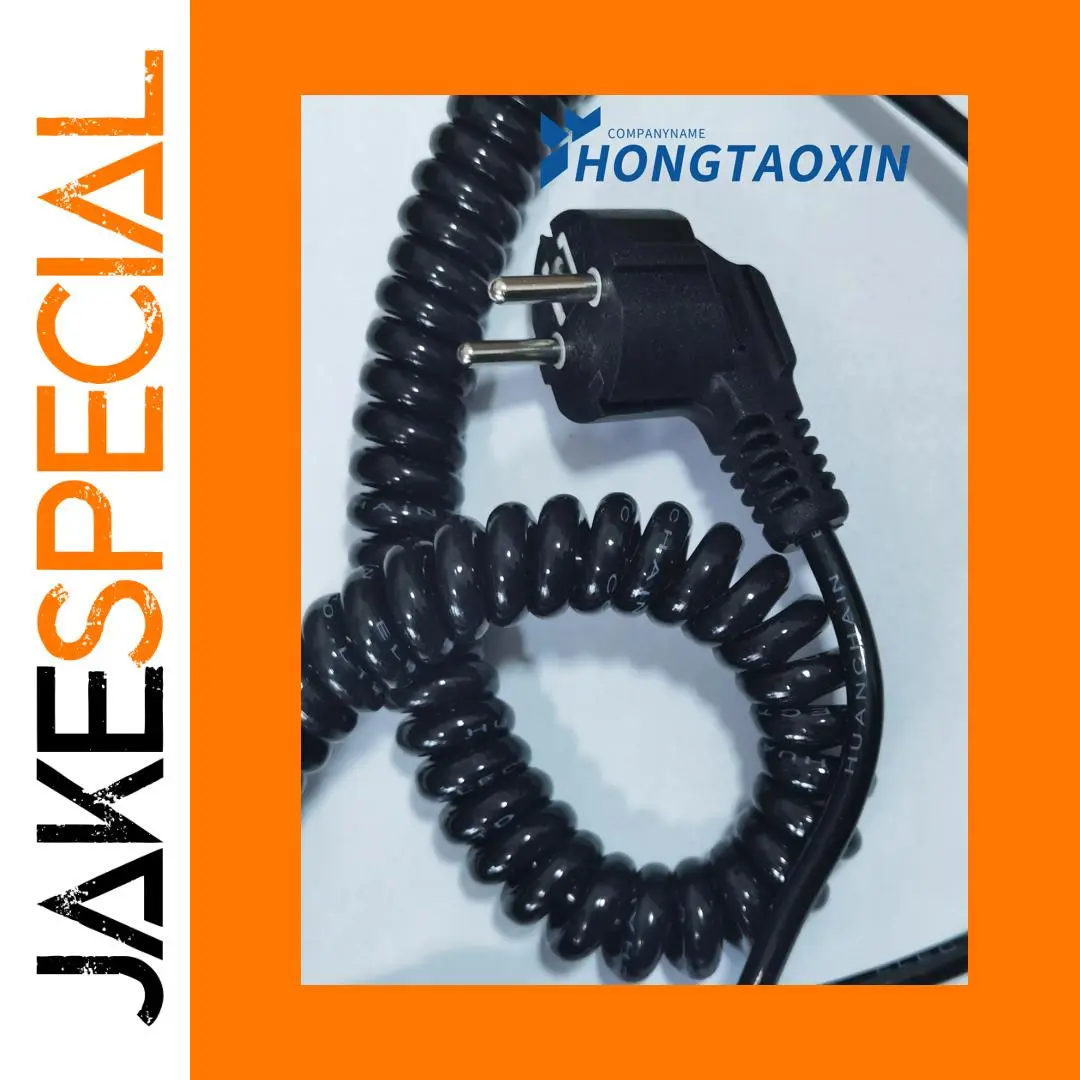 European Black Coiled Power Cord with IEC320 C13 1 European Black Coiled Power Cord with IEC320 C13