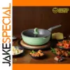 Green Aluminum Non-Stick Wok with Glass Lid
