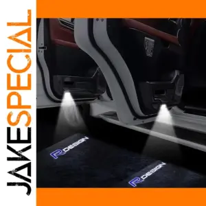 LED Car Door Projector Lights with Green "R DESIGN" Logo