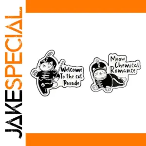 Vintage Cartoon-Cat Patch in Light Green or Grey