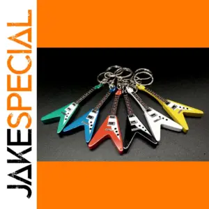 Vibrant Flying V Guitar Keychain Collection